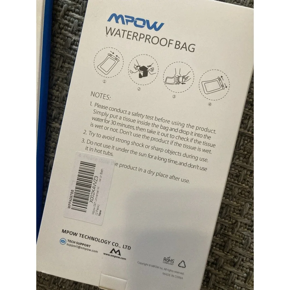 2x MPOW Waterproof Phone Bag Case Universal Model NEW Touch Friendly